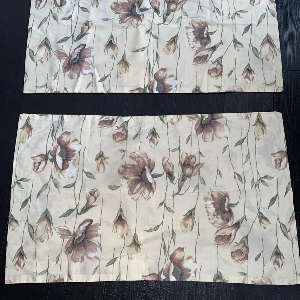 Vintage Cannon Standard Pillow Shams Floral Cottage Shabby Set (2)‎ USA Made